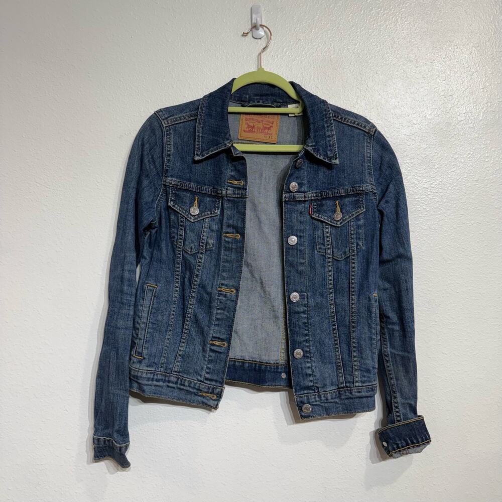 Levi’s Medium Wash Classic Denim Trucker Jacket Sz XS - Picture 2 of 12